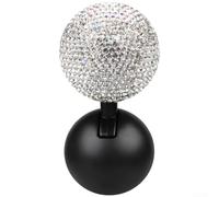 Repuesto de palanca de botón de arranque de coche con decoración de cristal para vehículos generales, construcción de metal, diseño compacto (blanco)