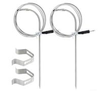 Repuesto de sonda de carne para parrillas de pellets con integración de control digital capaz de medir la temperatura interna de la carne y la temperatura ambiente de la parrilla (2 juegos)