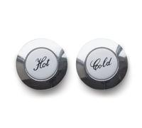 Repuesto de tornillo de cabeza cruzada de estilo victoriano caliente y frío, más grande, 27 mm en metal cromado, plástico, plateado, kit de conversión de índices clásicos tradicionales para lavabo de