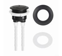 Repuesto de válvula de cisterna de doble descarga con botón pulsador de inodoro, para tapa de tanque de inodoro de 38 mm, 48 mm, 58 mm, pieza de reparación de tanque de agua para baño (negro)