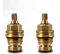 Repuesto de válvula de grifo de disco de cerámica de latón de 1,27 cm BSP de 20 dientes tradicional estándar de válvula de compresión (2 unidades)