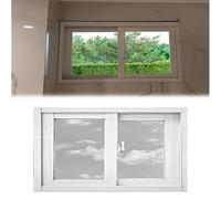 Repuesto de ventana corredera de aluminio de doble panel para sótano de 56 x 41 cm, ideal para hogares y cobertizos, acabado blanco de bajo consumo, se adapta a varios tamaños (30-60 pulgadas)