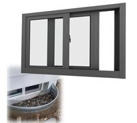 Repuesto de ventana corredera de aluminio para cobertizos de sótano y baños, tamaños de vidrio templado de 23 a 40 pulgadas, acabado negro, ideal para cambio de imagen del hogar y gallineros
