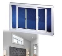 Repuesto de ventana corredera de sótano de 42 x 14 pulgadas. Aluminio blanco templado horizontal para una mejor ventilación. Se adapta a 5,207 cm Opes Energy Efficient Easy Inllat