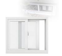 Repuesto de ventana corredera de vidrio templado de 21 x 18 pulgadas, marco de aluminio blanco para cobertizo de baño del hogar, elegante de larga duración para una mejor ventilación y atractivo