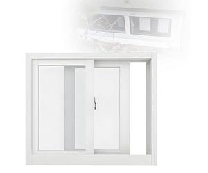 Repuesto de ventana corredera de vidrio templado de 21 x 18 pulgadas, marco de aluminio blanco para cobertizo de baño del hogar, elegante de larga duración para una mejor ventilación y atractivo