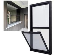 Repuesto de ventana de sótano de 17 x 37 pulgadas, ventana de ventilación de aluminio negro para cobertizos, casas y gallineros, diseño con aislamiento acústico y resistente a la intemperie