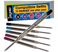 Repuesto Jaymo para Parker 1950369/1950370/1950371 y Bastion - Longitud: 98 mm - Recambio de bol grafo G2 - 2 negros + 2 azules + rojos + morados