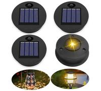 Repuesto Luz Solar LED 7cm para Farolillo Exterior, Luz Cálida, 1.2V 600mAh, IP44 Lámpara Solar para Linterna de Jardín Exterior, Parte Superior de Repuesto Luces Solares, 4 piezas
