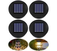 Repuesto Luz Solar LED 8cm para Farolillo Exterior, Luz Cálida, 1.2V 600mAh, IP44 Lámpara Solar para Linterna de Jardín, Parte Superior de Repuesto Luces Solares, 4pcs