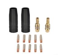 Repuesto para boquillas de soldadura Mig y soportes de puntas, kit de 14 piezas para soplete de soldadura 15AK construcción de cobre de metal (0.8 mm)