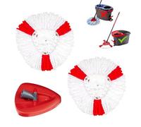 Repuesto para Fregona Microfibra, Clean Mop Head Recambio para Vileda&O-Cedar Easywring, Accesorios para Mopa (2 Recambios de Mopas y 1 Base)