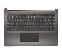 Repuesto para HP 14Z-DK 14-DK 14-CF 14S-CF Laptop Upper Case Palmrest Touchpad con Montaje de Teclado L24818-001 6070B1306601 Ash Sliver