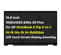Repuesto para HP OmniBook X Flip 2 en 1 14-fk0013dx 14-fK0023dx 14-fk0033dx 14-fk0047nr 14z-fk000 14-fk 14z-fk 14z-fk 35.6 cm pantalla táctil LCD no OLED de 30 pines Ensamblaje de pantalla zer (para