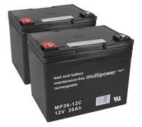 Repuesto para Invacare Butler, Leo 2x Multipower 12V-36Ah Ciclos AGM Vrla