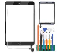 Repuesto para iPad Mini 1 2 digitalizador de Pantalla táctil de Repuesto, para A1432, A1454, A1455, A1489, A1490 Panel de Pantalla táctil de Repuesto (no LCD, con botón de Inicio) (Negro)