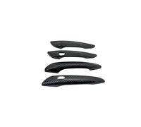 Repuesto para Mazda CX60 para CX-60 KH 2022 2023 2024, cubierta de manija de puerta de automóvil, a prueba de arañazos, piezas exteriores de cromo (negro metálico, 4 piezas) (fibra de carbono, 4
