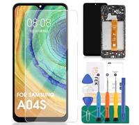 Repuesto para Samsung Galaxy A04s Pantalla LCD para SM-A047F A047F/DS Pantalla LCD SM-A047F/DSN Pantalla táctil Digitalizador Asamblea Reparación Piezas 6.5 pulgadas (Negro con Marco
