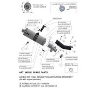 Repuesto para silenciadores traseros LeoVince LV ONE Ø 75mm 370mm