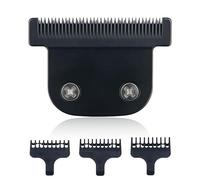 Repuesto profesional de hoja en T compatible con Wahl 9864/9864SS/9686/9818A/9854L/9876L y más. Hoja desmontable para recortadoras de barba de iones de litio (1 hoja negra + 3 peines protectores (1 mm