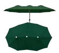 Repuesto Tela Sombrilla para Jardín O Terraza, Paño Repuesto para Paraguas Tres Cabezas 12 Costillas, Ø2.7m Ventilación Superior Toldo De Recambio De Sombrilla, 4 Colores Disponibles(Green)