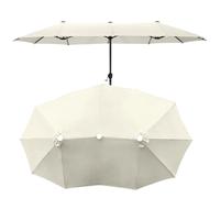 Repuesto Tela Sombrilla para Jardín O Terraza, Paño Repuesto para Paraguas Tres Cabezas 12 Costillas, Ø2.7m Ventilación Superior Toldo De Recambio De Sombrilla, 4 Colores Disponibles(Off White)