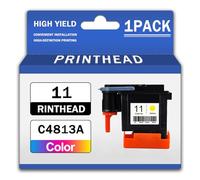 Repuestos 11 C4810A C4811A C4812A C4813A Paquete Combinado de Cabezales de impresión Compatible con impresoras HP Designjet 100 110 500 510 800 1000 1100 1200 1700 2200 2280 2600,Yellow-1 Set