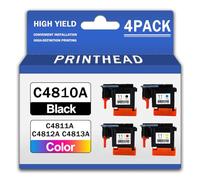 Repuestos 11 C4810A C4811A C4812A C4813A Paquete Combinado de Cabezales de impresión Compatible con impresoras HP Designjet 100 110 500 510 800 1000 1100 1200 1700 2200 2280 2600,4 Color-1 Set