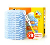 Repuestos de plumero resistentes para Swiffer Duster, 20 unidades, con 1 mango, plumeros multisuperficie 360 con 4 microfibras, plumeros desechab