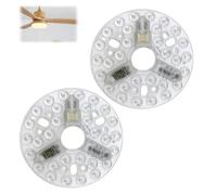 Repuestos de ventiladores de techo, Kit de Luz LED del Ventilador de Techo de 5.3 Pulgadas-Panel de Modernización LED Redondo de 15 W, 3CCT Dimmable, Función de Memoria, 95-265V-Reemplazo del (2 Pcs)