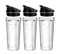 Repuestos For Licuadora A69X, Compatibles Con Ninja, Paquete De 3 Vasos Repuesto 16 Oz Tapas For Llevar, 2 Nutri QB3001SS