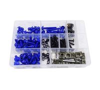 Repuestos Motocicletas 150 Piezas Universal CNC Aleación M6 M5 Carenado Pernos Kit Carrocería Tornillos Sujetador Tuercas Tuerca para Motocicleta 6 Colores(BLU)