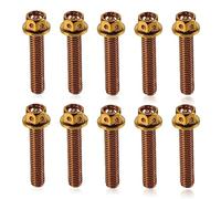 Repuestos Motocicletas Motocicletas 10 Piezas M8 * 20 M6 15 25 30 35 Tornillo De Motor 40 para Yamaha para FAZER 1000 FJ1100 1200 600 FZX 700 750 FZS600(M6X30 Gold)