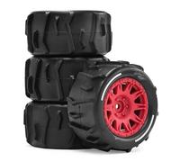 Repuestos Orugas RC Para Arrma Para Granite Para Grom 1/18 4 Uds 73mm Camión De Recorrido Corto Neumático Para Arena RC Actualización Coche Piezas Accesorios Reemplazar(Red)