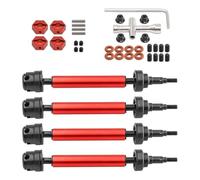Repuestos Orugas RC Pour Arrma 3S Big Pour Rock V2 Pour Granite Pour Senton Vortecks 1/10 4 Arbres Transmission Avant Arrière En Métal Avec Cardans CVD(Red)