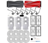 Repuestos para Roborock SAROS 10R, SAROS 20,Qrevo CurvX, Qrevo Curv 2 Pro, Qrevo Curv 2 Prox - Incluye: 2 cepillos de rodillos, 6 laterales, 4 filtros, 8 almohadillas, 6 bolsas