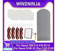 Repuestos para Xiaomi S20 E12 C103 D106 E10 B112 3C Plus: Paño de Mopa, Bolsa para Polvo, Cepillo Principal, Cepillo Lateral, Filtro HEPA, Accesorios para Aspiradora 35pcs set