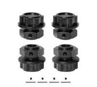 Repuestos RC Para ARRMA 4S Para KRATON Para OUTCAST V2 Para MOJAVE Para BLX 1/8 1/10 4 Piezas De Hexagonal Para Cubo Rueda 17 Mm Accesorios Actualización(Black)