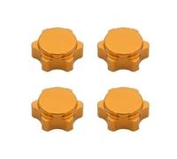 Repuestos RC Para HSP Para Axial Para HPI Para Himoto 1/8 4 Piezas De Aluminio Rueda Hexagonal Tapa Fina Tuerca 17 Mm Coche RC Todoterreno Camión Hop Para Repuestos(Yellow)