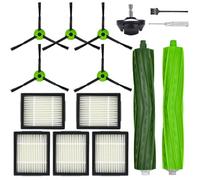 Repuestos y accesorios para iRobot Roomba serie J J5 J5+ J6 J6+ J7 J7+ J8 J8+ J9 J9+ aspiradora robótica, 1 cepillo principal, 5 cepillos laterales negros, 5 filtros, 1 rueda delantera giratoria