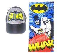 Requeteguay Urban RU Toalla Batman + Gorra para Niños | Pack de Toalla y Gorra Batman para Playa o Piscina