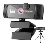 RERBO Cámara web Full HD de 1080p con micrófono, cámara web gran angular de 120 grados AutoFocus con soporte de trípode y cubierta de privacidad para zoom/Skype/FaceTime, conferencias y videollamadas
