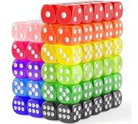 Rerdeim 110 Pieces Dice Set, Colored Game Bulk Dices, Colorful Dices, 6 Sided Dice for Classroom Teaching, Board Game, Playing, Rolling, Small Six Sided 11 Color Red, Yellow, Blue, Green and More