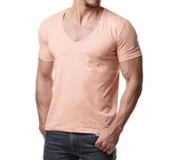 ReRock RR-1315 para Young & Rich 1315 - Camiseta para hombre con cuello en V profundo, color liso, para fitness - Tallas de S a 3XL, M