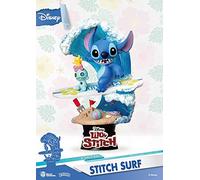 Reround Figura Estilo Diorama de Stitch Surfeando - Lilo & Stitch - Figura Coleccionable - Beast Kingdom