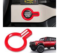 RERPRO Cubierta de botón Push to Star Trim Motor Start Stop Decoración Pegatina para 2021 2022 2023 Nuevo Ford Bronco 2/4 Puerta Accesorios Interior ABS Encendido Una Tecla Inicio Pomo Protector Anillo 1 Paquete Rojo