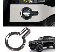 RERPRO Cubierta de botón Push to Star Trim Motor Start Stop Decoración Pegatina para 2021 2022+ Nuevo Ford Bronco 2/4 Puerta Accesorios Interior Encendido Una Llave Inicio Pomo Protector Anillo 1 Paquete de fibra de carbono