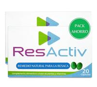 ResActiv Anti Resaca 40 Cápsulas con Cardo Mariano, Silimarina, Granada y Vitaminas A, C y E - Protege Durante la Ingesta y Elimina los Efectos Posteriores - 40 Pastillas Resaca