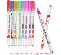 Resaltador De Curvas, 8 Pcs Boligrafo Resaltador Curvo, Bolígrafos De Colores Curvas, Bolígrafos De Punta Doble Con 8 Formas De Curva Diferentes, Bolígrafos De Colores Para Diario álbumes De Recortes