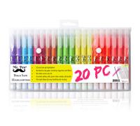 Resaltadores de gel Mr. Pen que no se corren, colores surtidos, paquete de 20